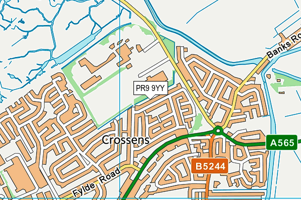 PR9 9YY map - OS VectorMap District (Ordnance Survey)