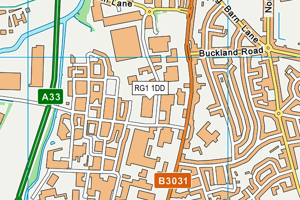 RG1 1DD map - OS VectorMap District (Ordnance Survey)