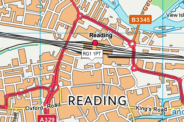 RG1 1PT map - OS VectorMap District (Ordnance Survey)