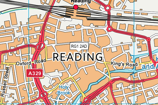 RG1 2AD map - OS VectorMap District (Ordnance Survey)