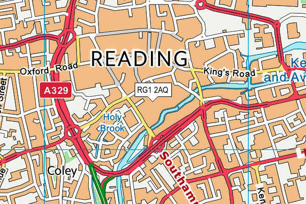 RG1 2AQ map - OS VectorMap District (Ordnance Survey)