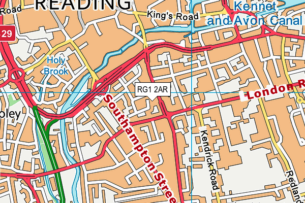 RG1 2AR map - OS VectorMap District (Ordnance Survey)