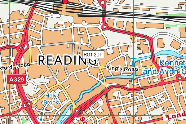 RG1 2DT map - OS VectorMap District (Ordnance Survey)