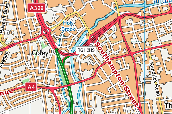 RG1 2HS map - OS VectorMap District (Ordnance Survey)