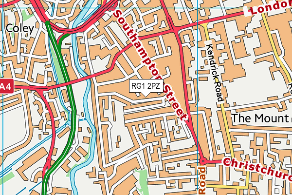 RG1 2PZ map - OS VectorMap District (Ordnance Survey)