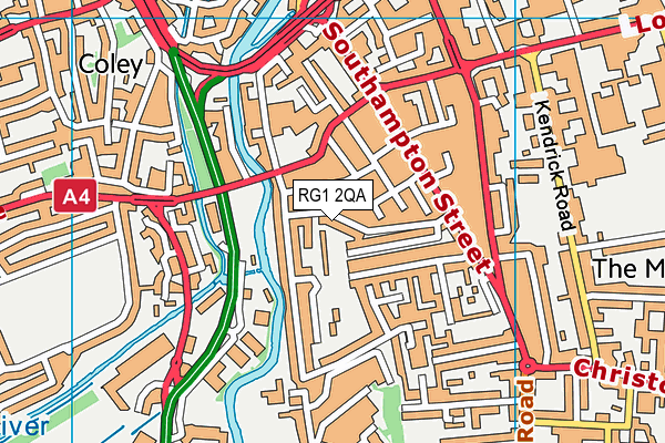 RG1 2QA map - OS VectorMap District (Ordnance Survey)