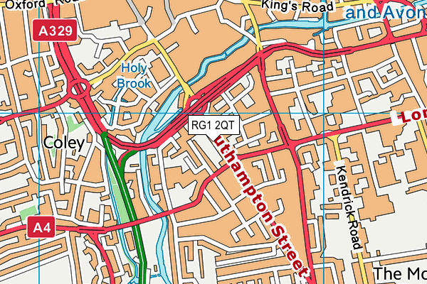 RG1 2QT map - OS VectorMap District (Ordnance Survey)