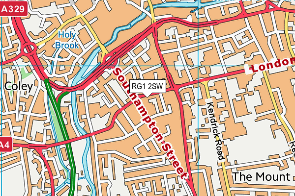 RG1 2SW map - OS VectorMap District (Ordnance Survey)