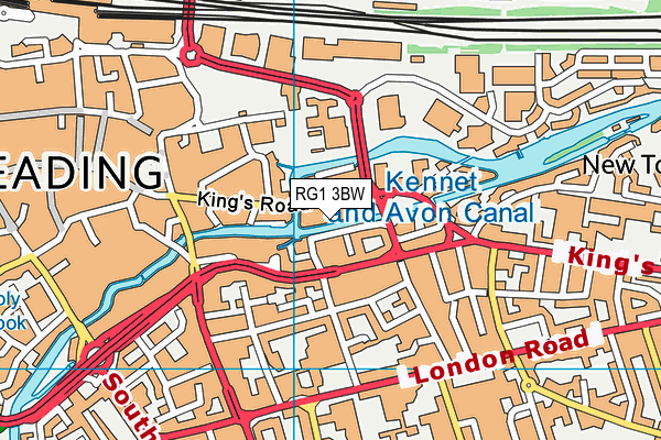 RG1 3BW map - OS VectorMap District (Ordnance Survey)