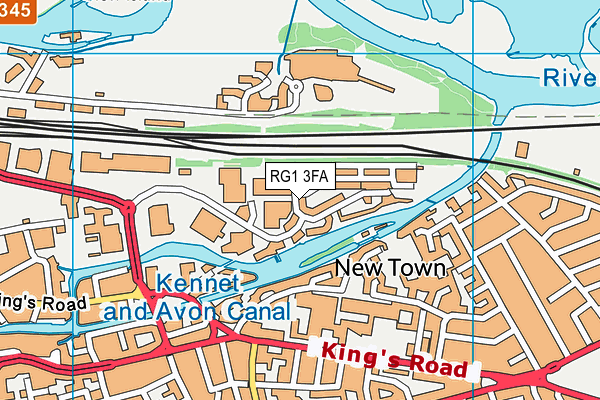 RG1 3FA map - OS VectorMap District (Ordnance Survey)