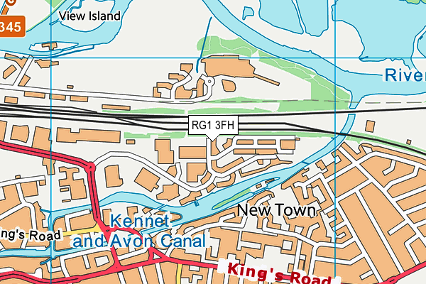 RG1 3FH map - OS VectorMap District (Ordnance Survey)