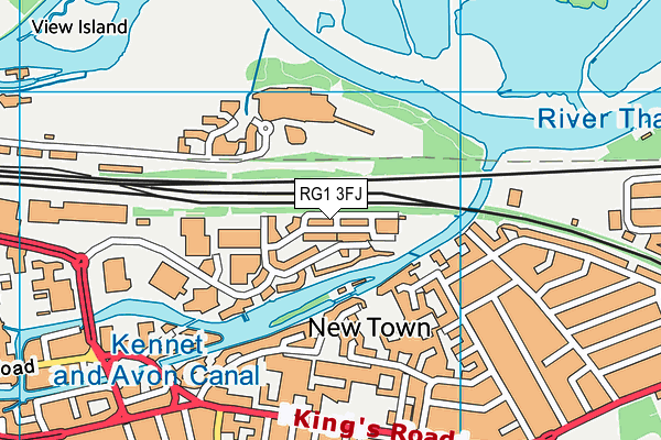 RG1 3FJ map - OS VectorMap District (Ordnance Survey)