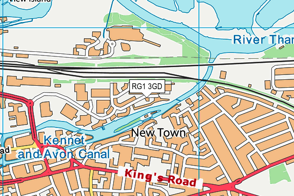 RG1 3GD map - OS VectorMap District (Ordnance Survey)