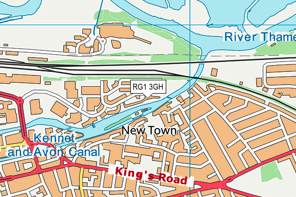 RG1 3GH map - OS VectorMap District (Ordnance Survey)