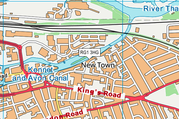 RG1 3HG map - OS VectorMap District (Ordnance Survey)