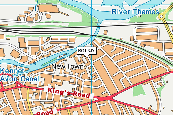 RG1 3JY map - OS VectorMap District (Ordnance Survey)