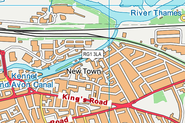 RG1 3LA map - OS VectorMap District (Ordnance Survey)
