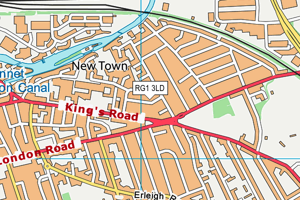 RG1 3LD map - OS VectorMap District (Ordnance Survey)