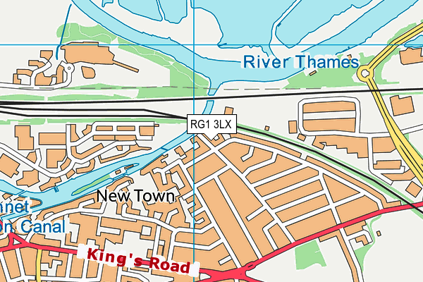 RG1 3LX map - OS VectorMap District (Ordnance Survey)