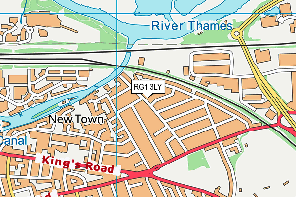 RG1 3LY map - OS VectorMap District (Ordnance Survey)