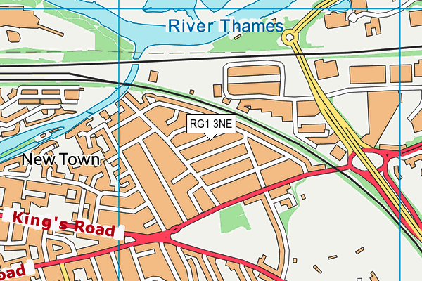 RG1 3NE map - OS VectorMap District (Ordnance Survey)