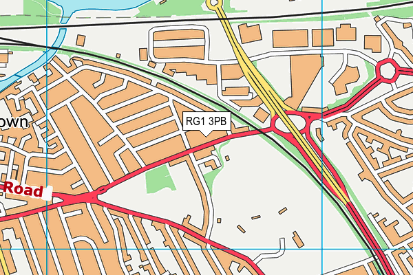 RG1 3PB map - OS VectorMap District (Ordnance Survey)