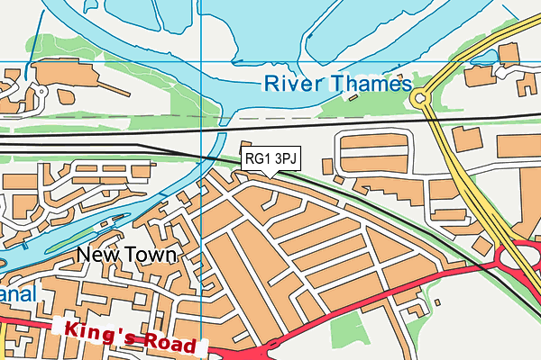 RG1 3PJ map - OS VectorMap District (Ordnance Survey)