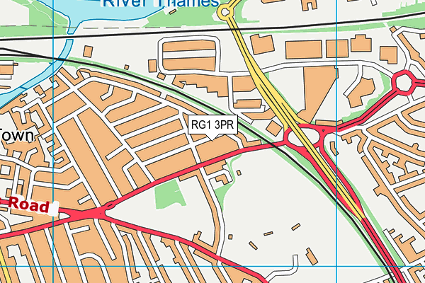 RG1 3PR map - OS VectorMap District (Ordnance Survey)