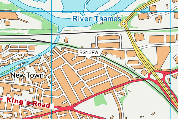 RG1 3PW map - OS VectorMap District (Ordnance Survey)