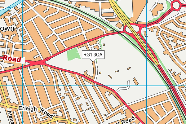 RG1 3QA map - OS VectorMap District (Ordnance Survey)