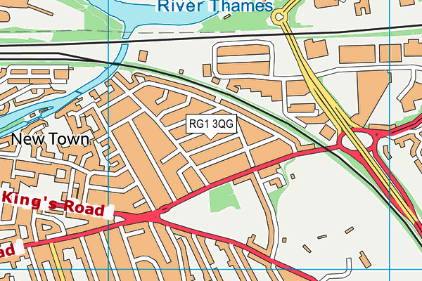 RG1 3QG map - OS VectorMap District (Ordnance Survey)