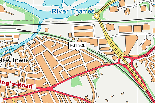 RG1 3QL map - OS VectorMap District (Ordnance Survey)