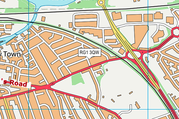 RG1 3QW map - OS VectorMap District (Ordnance Survey)