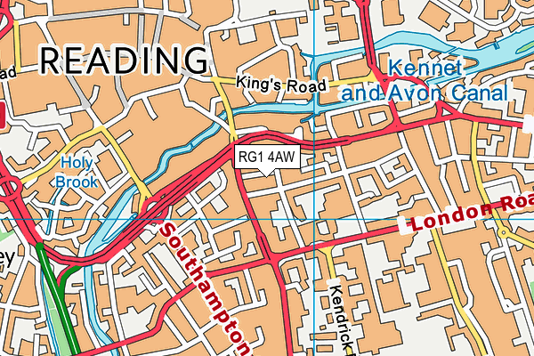 RG1 4AW map - OS VectorMap District (Ordnance Survey)