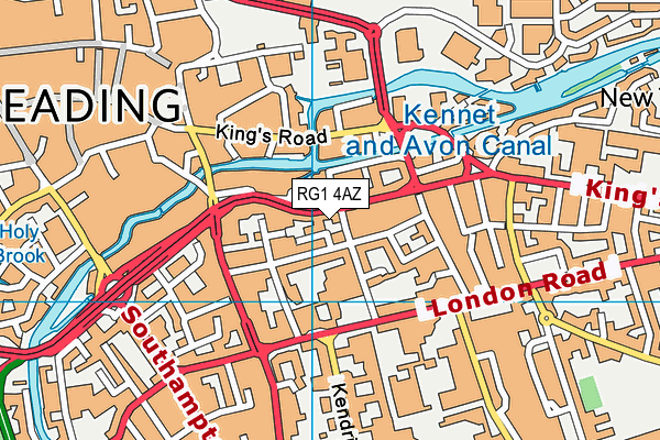 RG1 4AZ map - OS VectorMap District (Ordnance Survey)