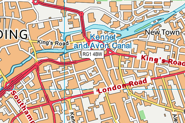 RG1 4BW map - OS VectorMap District (Ordnance Survey)