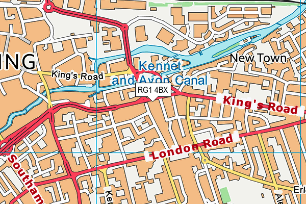 RG1 4BX map - OS VectorMap District (Ordnance Survey)