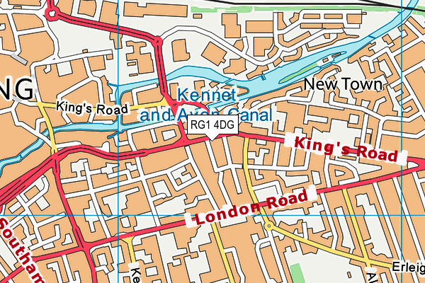 RG1 4DG map - OS VectorMap District (Ordnance Survey)