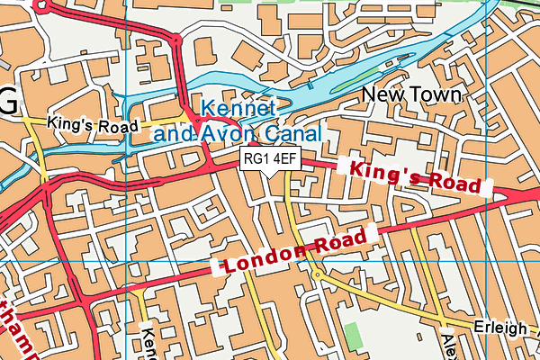 RG1 4EF map - OS VectorMap District (Ordnance Survey)