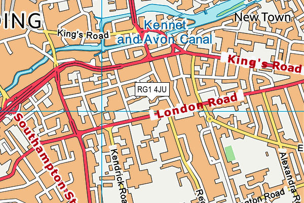 RG1 4JU map - OS VectorMap District (Ordnance Survey)