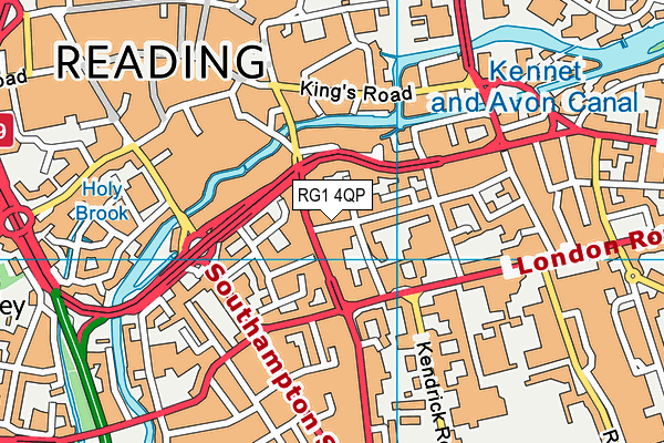 RG1 4QP map - OS VectorMap District (Ordnance Survey)