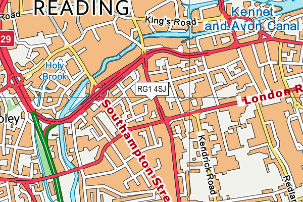 RG1 4SJ map - OS VectorMap District (Ordnance Survey)