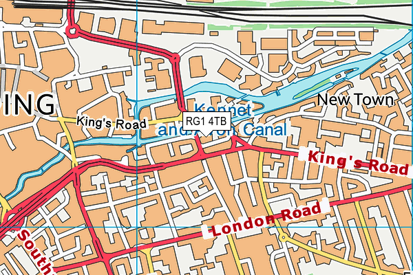 RG1 4TB map - OS VectorMap District (Ordnance Survey)