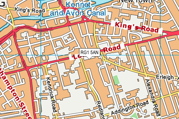 RG1 5AN map - OS VectorMap District (Ordnance Survey)