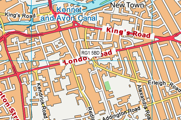 RG1 5BD map - OS VectorMap District (Ordnance Survey)