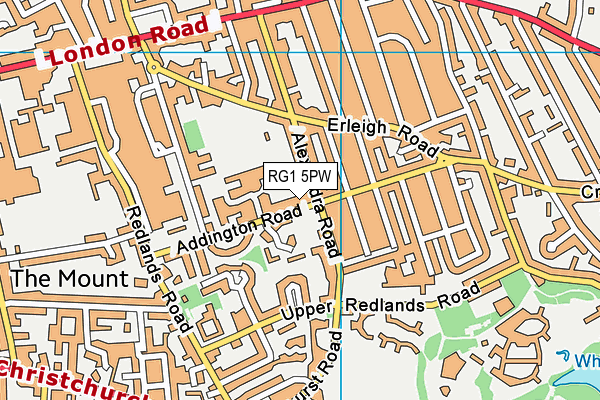 RG1 5PW map - OS VectorMap District (Ordnance Survey)