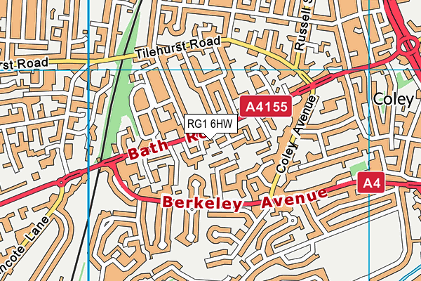 RG1 6HW map - OS VectorMap District (Ordnance Survey)