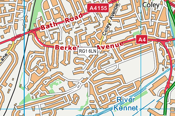 RG1 6LN map - OS VectorMap District (Ordnance Survey)