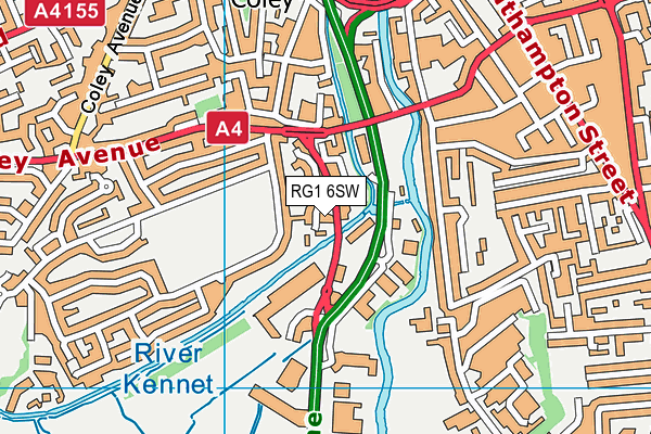 RG1 6SW map - OS VectorMap District (Ordnance Survey)