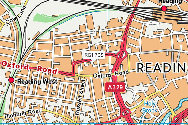 RG1 7DS map - OS VectorMap District (Ordnance Survey)